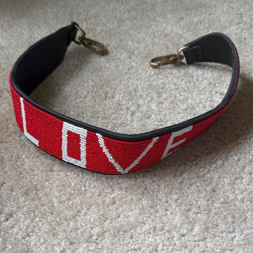 Red LOVE Embroidered Strap
